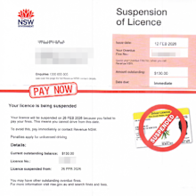 Andy received a shocking letter saying he owed $130 and his licence was about to be suspended.