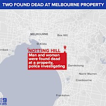Map of the location in Notting Hill in Victoria where a man and a woman were found dead.