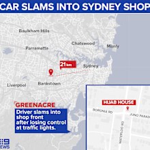 Greenacre car crashes into shopfront.