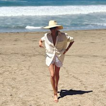 Meghan, the Duchess of Sussex, on the beach in Montecito in a photo shared in June, 2025.