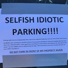 Ryan Milner shares photo of bad car   parking job covered in passive aggressive notes