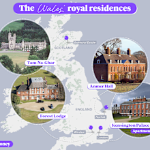 The four residences owned by the Prince and Princess of Wales.