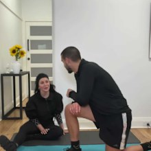 Michael takes Martha through one of his workouts. 