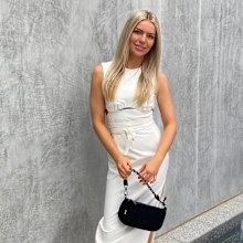 Tammy Green modelling a Prene bag in 2022.