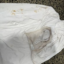Dress Hire AU reveals dirtied and ripped garments from rental returns.