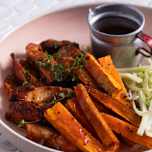 Youfoodz healthy meals Tuscan chicken and sweet potato chips