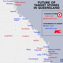 Target stores closing or being converted to Kmart stores in Queensland.