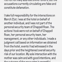 Chappell roan security guard speaks out after incident in hotel pascal duvier