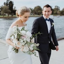 Couple wedding day