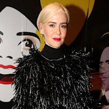 Sarah Paulson poses at the opening night of the musical "Funny Girl" on Broadway at The August Wilson Theatre on April 24, 2022 in New York City. 