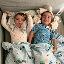 Nikolina Koevska's two children