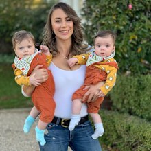 Laura Turner and her twin daughters