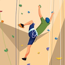 Illustration of man rock climbing