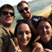 James Moore, left, and Natasha Turnbull, right, both died in the crash.  Amy Jones and Jason Bristow (centre) were seriously injured.