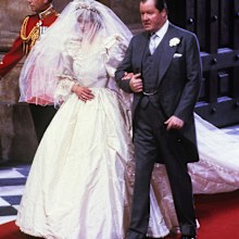 Princess Diana with her father Earl Spencer on her wedding day in 1981.