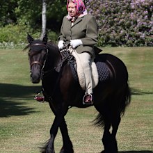 Queen riding horse at Windsor