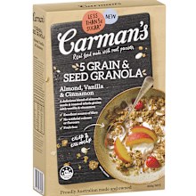 Carman's 5 Grain & Seed Granola Almond, Vanilla & Cinnamon