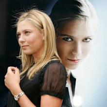 Maria Sharapova poses with her new TAG Heuer watch outside Bloomingdale's in New York in 2006.