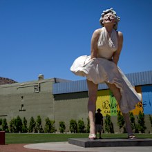 A 26 foot tall statue of Marilyn Monroe stands near the old  Desert Fashion Plaza which is being demolished to make room for a new hotel and retail development off North Palm Canyon Drive on May 22, 2013 in Palm Springs, California.