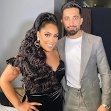 Youssef poses with a fellow hairstylist.