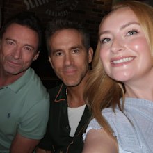Hugh Jackman, Ryan Reynolds and Amelia Dimoldenberg