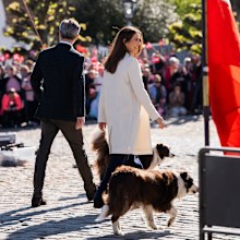 FREDENSBORG, DENMARK - MAY 5: King Frederik X of Denmark and Queen Mary of Denmark are welcomed by the public at Fredensborg Castle on May 5, 2025 in Fredensborg, Denmark with their dogs Grace and Coco.