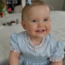 Princess Ines of Sweden, pictured on her first birthday on February 7, 2026. Princess Ines is the daughter of Prince Carl Philip and Princess Sofia of Sweden, born in 2025.