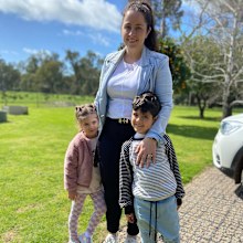 Emilia Rossi and her two children