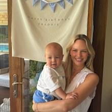 Jules Neale celebrates her son's first birthday