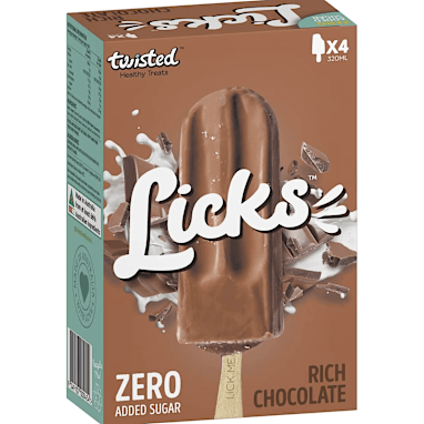 Twisted Healthy Treats Licks 99% Sugar Free Rich Chocolate Sticks