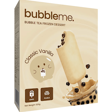 Bubbleme Bubble Tea Frozen Dessert Classic Vanilla Bars