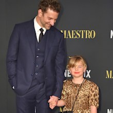 Bradley Cooper, left, and his daughter Lea De Seine Shayk Cooper arrive at a special screening of "Maestro" on Tuesday, December 12, 2023, at the Academy Museum of Motion Pictures in Los Angeles.  