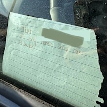 neighbour note after parking in wrong spot