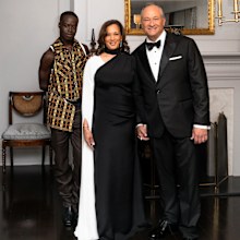 Former US Vice President Kamala Harris and husband Doug Emhoff before arriving at the 2025 Met Gala.