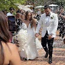 Kristine Sattore working as a wedding content creator.