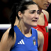 2024 Paris Olympics. Women's 66kg - preliminaries, Imane Khelif (red) v Angela Carini ( blue) at the North Paris stadium. 1 August 2024. Photo:.