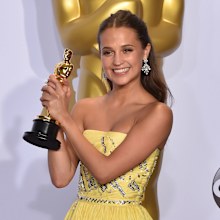 Alicia Vikander wins Best Supporting Actress at the Oscars in 2016.