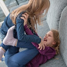Sisters fighting, sibling rivalry
