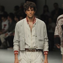Paul Anthony Kelly A model walks the runway at the Vivienne Westwood show during Milan Menswear Fashion Week Spring Summer 2014 on June 23, 2013 in Milan, Italy.