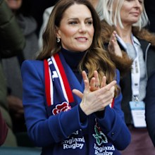 Catherine, Princess Of Wales, attends a Guinness Six Nations match between England and Ireland on February 21, 2026 in London.