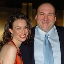 James Gandolfini and Lora Somoza during The Sopranos Season 5 premiere in New York City in 2004.