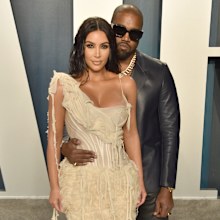 Kim Kardashian and Kanye West attend the 2020 Vanity Fair Oscar Party at Wallis Annenberg Center for the Performing Arts on February 09, 2020 in Beverly Hills, California. 