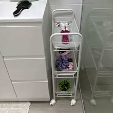Slim line white metal trolley, Kmart bathroom storage