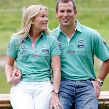 Autumn Kelly and Peter Phillips pose for photographs on August 4, 2007, following their engagement announcement.