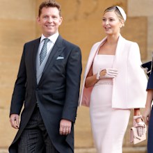 Nick Candy and Holly Valance attend the wedding of Princess Eugenie of York and Jack Brooksbank in 2018