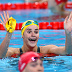 Kaylee McKeown of Team Australia celebrates after winning gold in the Women's 200m Backstroke Final on day seven of the Olympic Games Paris 2024 at Paris La Defense Arena on August 02, 2024 in Nanterre, France. 