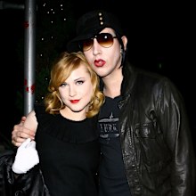 Actress Evan Rachel Wood and musician Marilyn Manson arrive for the after party for a special screening of "Across The Universe" at Bette on September 13, 2007 in New York City. 