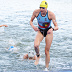 Jolien Vermeylen (right), pictured here with Georgia Taylor-Brown of Team Great Britain, swam in the Seine and came 24th in the women's triathlon.