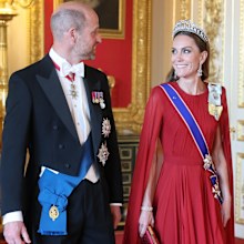 WINDSOR, ENGLAND - JULY 08: Prince William, Prince of Wales and Catherine, Princess of Wales attend the State Banquet at Windsor Castle on July 08, 2025 in Windsor, England. President Emmanuel Macron and Mrs Brigitte Macron visit the UK in the first visit State Visit made by France in 17 years. They are staying at Windsor Castle, hosted by King Charles III and Queen Camilla, and a banquet will be held there in their honour. The Macrons will visit Imperial College, and the President will address 