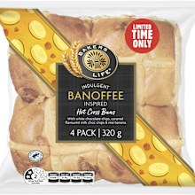 Aldi Banoffee hot cross buns